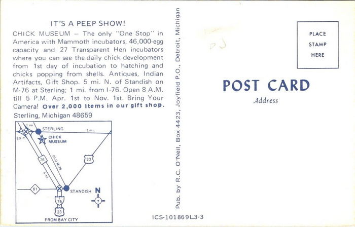 Chick Museum - Old Postcard (newer photo)